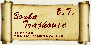 Boško Trajković vizit kartica